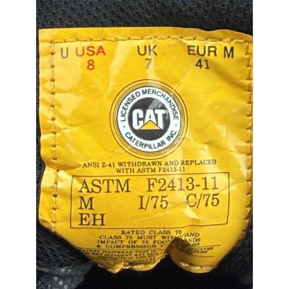 CAT Caterpillar Infrastructure Steel Toe Mens Slip Resist Shoes Navy Sz 8 NWOB